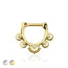 MULTI GEM CZ LOTUS FLOWER PEACKOCK RADIANCE SEPTUM HINGED CLICKER